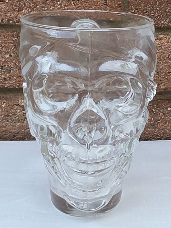 Luminarc Other - Boneshaker Unfiltered India Pale Ale Skull Glass Beer Mug Stein White Logo Print